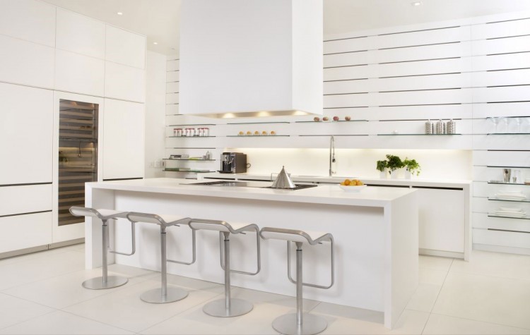 Luxury Design of White Minimalist Kitchen Area