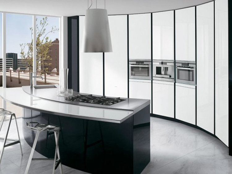 Shiny White Minimalist Kitchen Design