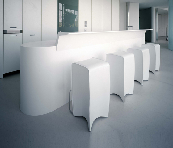 White Minimalist Corian Kitchen Furniture