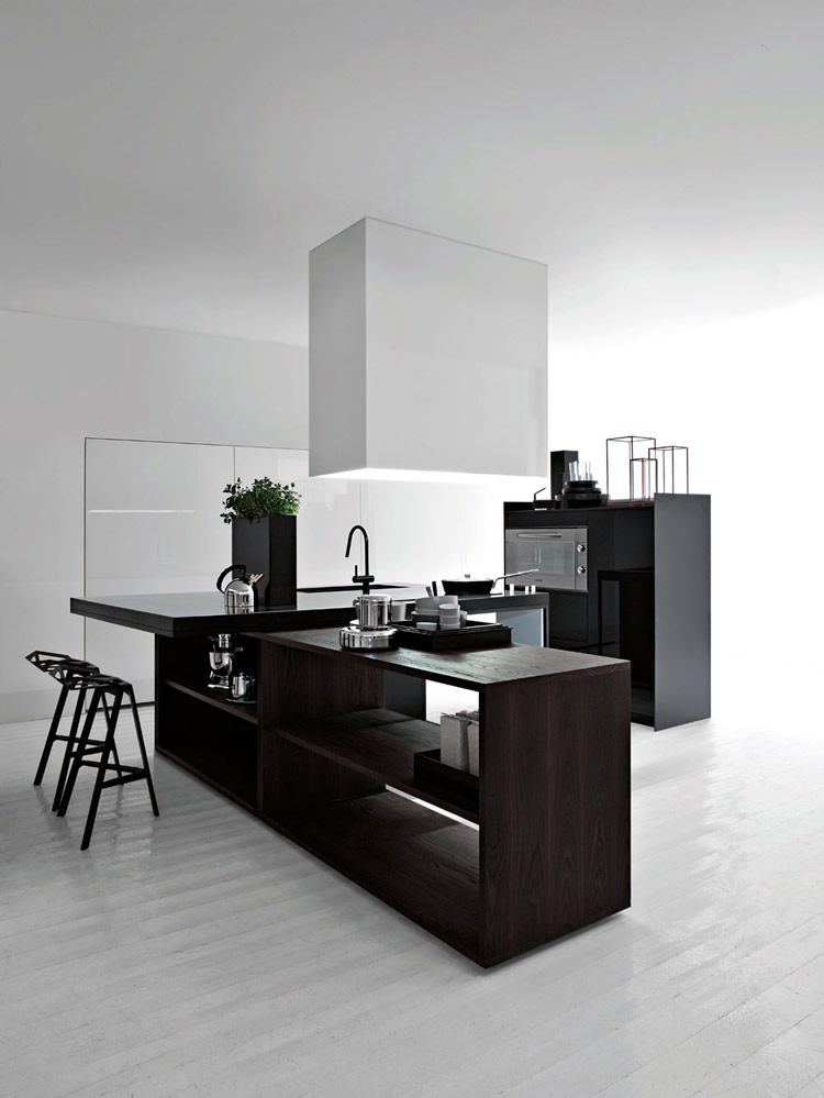 	Black and White minimalist Kitchen island